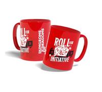 Konix Dungeons & Dragons Taza de cerámica - 320 ml - Diseño Roll for Initiative - Rojo