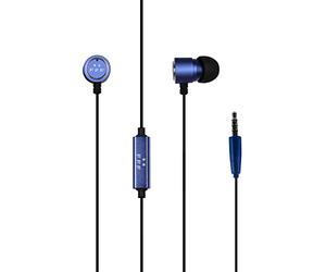 Konix FFF Auriculares intraurales con Cable para Smartphones y tabletas - Micrófono Incorporado - Cable de 1,2 m - Azul