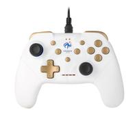 Konix FFF Mando con cable para Nintendo Switch, Switch 2 y PC - Función de vibración - Cable de 3 m - Blanco