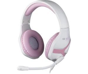 Konix G irl Auriculares Gaming Crystal PS4, PS5, Switch, Xbox One y Series X|S - Micrófono - Cable 1,5 m - Conector Jack de 3,5 mm - Blanco y Rosa