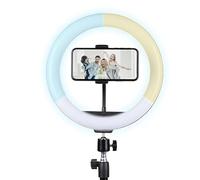 Konix Geek Star Aro de luz con tripode LED Ring Light Stand Quartz 26 cm para Smartphones - Trípode telescópico - Mando a Distancia Incluido