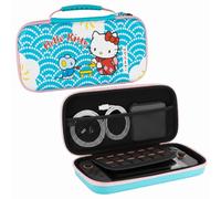 Konix Hello Kitty Funda de protección y Transporte Consola Nintendo Switch 2 - Malla para Accesorios - 8 Compartimentos para Juegos - Diseño té - Azul