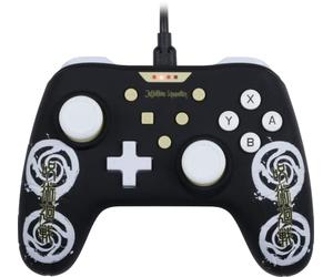 Konix Jujutsu Kaisen Mando con cable para Nintendo Switch, Switch 2 y PC - Función de vibración - Cable de 3 m - Negro y blanco