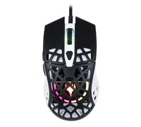 Konix Magic The Gathering Ratón para Juegos con Cable Ultra Light 70 g para PC - 7 Niveles de PPP - Retroiluminación LED - Blanco y Negro