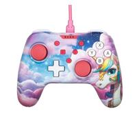 Konix Mando con cable Nintendo Switch, Switch 2 y PC - Función de vibración - Empuñaduras antideslizantes - Cable de 3 m - Diseño Be Dreamy, unicornio