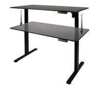 Konix Mesa Gaming Elevate Ajustable en Altura 120 x 60 cm - Estructura metálica en Forma de T - 3 Niveles de Altura - Color Negro