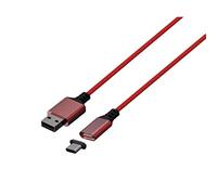 Konix Mythics Cable de carga magnética de 2 m de tipo A a C para el controlador DualSense de PS5 - Carga de alta velocidad - Rojo