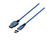 Konix Mythics Cable de carga magnética de 2 m de tipo A a C para el mando DualSense de PS5 - Carga de alta velocidad - Azul