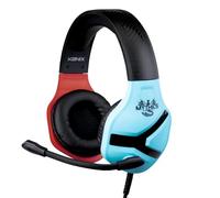 Konix Mythics Casque Gaming filaire Nemesis pour Console Nintendo Switch - Microphone - Câble Jack 1,5 m - Bleu néon et Rouge néon