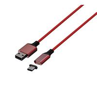 Konix Mythics Premium Cable de carga magnético de 3 m tipo A a C para mando Xbox Series X|S - Carga de alta velocidad - Rojo