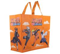 Konix Naruto Shippuden Bolsa de Compras 40 x 45 x 20 cm - Material reciclado - Diseño de Naruto, Sasuke, Kakashi y Itachi - Naranja
