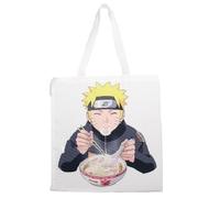 Konix Naruto Shippuden Bolsa Tote Bag con asas largas - 38 x 42 cm - 100% poliéster - Diseño Naruto Ramen - Blanco