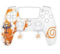 Konix Naruto Shippuden Caracasa Protectora para Mando DualSense de PS5 - Silicona - Apoyos para Pulgares - Motivo Konoha, Naruto - Blanco