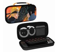 Konix Naruto Shippuden Funda de protección y Transporte Nintendo Switch 2 - Almacenamiento de Accesorios y 8 Juegos - Diseño Naruto y Sasuke - Negro