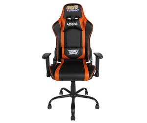 Konix Naruto Shippuden Silla de Oficina para Juegos Premium - Inclinación del Asiento 150° - Cuero de PVC - Cojines lumbares y cervicales - Diseño Naruto Hokage