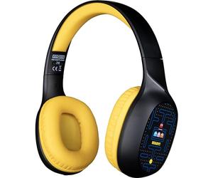 Konix Pac-Man Auriculares supraaurales inalámbricos Bluetooth 5.3 para Smartphones y tabletas - Autonomía 30 h - Cable Jack 3,5 mm - Negro y Amarillo