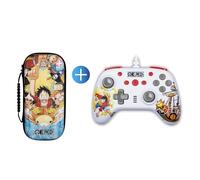 Konix Paquete de accesorios de juego One Piece para Nintendo Switch y Switch OLED, funda protectora, mando con cable