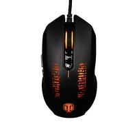 Konix Ratón de sobremesa World of Tanks Shooter M-30 con cable para videojuegos, 8 botones, resolución de 3200 DPI, retroiluminación LED naranja