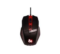 Konix Dungeons & Dragons Ratón Gaming con Cable para PC - 6 Botones - Cable de 1,8 m - Conexión USB - Negro y Rojo