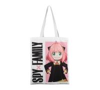 Konix Spy x Family Bolsa tipo tote con asas largas - Tamaño 38 x 42 cm - 100% poliéster - Diseño Anya - Blanco