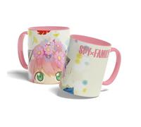 Konix Spy x Family Taza - Taza de cerámica - 320 ml - Diseño Anya - Blanco y rosa