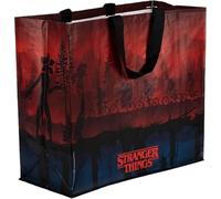 Konix Stranger Things Bolso cabas 40 x 45 x 20 cm - Material reciclado - Motivo Upside Down - Negro, rojo y azul