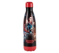 Konix Stranger Things Botella isotérmica - Acero inoxidable - 500 ml - Diseño Best Friends - Rojo y negro