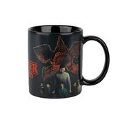 Konix Stranger Things Taza de cerámica - 320 ml - Diseño Hellfire Club VS Demogorgon - Negro