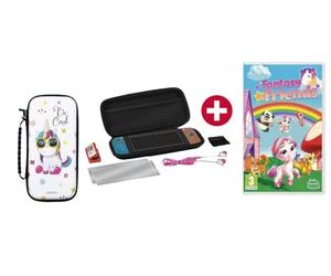 Konix Unik Pack de Accesorios Nintendo Switch, Switch Lite y Switch OLED - Fantasy Friends - Funda - Estuche - Protector de Monitor - Auriculares