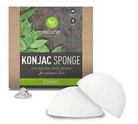 Konjac Sponge - 2 Pack, Natural - Konjac Facial Sponge - FREE All-Natural Skin Care eBook & Suction Hook - La Lune Naturals 100% Pure Konjac Cleansing Sponge, Facial Cleansing Sponge