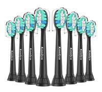 Konlyn Cabezales de repuesto para Philips Sonicare - Cepillos de dientes compatibles con Philips Sonicare eléctricos y Otros Modelos Snap-On, 8 unidades (Negro, 8 unidad (Paquete de 1))