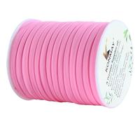 KONMAY 1 rollo de 20 yardas 5,0 mm de cuerda elástica plana suave flaco de Spanex y tela de nailon cosido elástico (rosa neón)