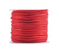 KONMAY Cordón de nailon de 1,5 mm de seda satinada para nudos chinos, kumihimo, abalorios, macramé, joyería, color rojo