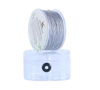 KONMAY Cuerda de nailon plateado metálico de 0,8 mm con estuche para hacer joyas, cuerda de adorno de 45 metros para colgar, manualidades, hilo de oropel para nudos chinos, macramé