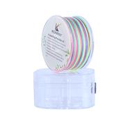 KONMAY Hilo de nylon de 1,5 mm para pulseras con caja organizadora, 49 metros de hilo de nylon satinado arcoíris para joyería, macramé, kumihimo, trabajos de perlas, nudos chinos y manualidades