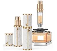 KONNAO Botella recargable de viaje de perfume de 5 ml, atomizador de perfume de relleno inferior de cuero genuino, mini dispensador de colonia, tamaño de bolsa de spray portátil para bolsa de viaje de