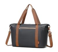 Kono Bolsa de Viaje de 46 x 30 x 20 Pulgadas, para Debajo del Asiento, con Bolsillo húmedo, Equipaje de Mano, Bolsa de Fin de Semana, para Mujeres y Hombres, Gris y Negro, Moda