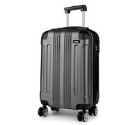 Kono Cabina de Carro de Viaje ABS de Carcasa Dura Ligera Equipaje de Mano Maletas de embarque Spinner 55x35x20cm 33L (Gris, Cabina - 55cm)
