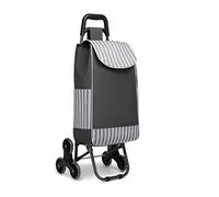 Kono Carrito de la compra plegable, ligero e impermeable, 2 en 1, con bolsa de refrigeración aislada, carrito de escalada desmontable para comestibles (gris mejorado)