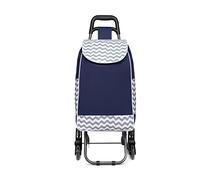 Kono - Carrito de la compra plegable, ligero y resistente al agua, 2 en 1, con bolsa térmica aislante desmontable, carrito de la compra para subir escaleras (azul mejorado)