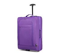 Kono Doble Rueda Cabina Aprobada Trolley Bolsa Ligero Soft Shell Equipaje de Mano (Morado)