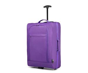 Kono Doble Rueda Cabina Aprobada Trolley Bolsa Ligero Soft Shell Equipaje de Mano (Morado)
