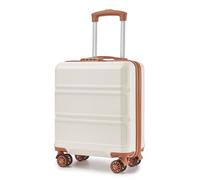 Kono Equipaje de Mano 45x36x20cm Maleta de Cabina rígida ABS Equipaje bajo Asiento de avión (Crema Claro)