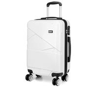 Kono Hartschalenkoffer Reisekoffer 100% ABS Koffer Handgepäck Trolleys kabinenkoffer 4 Spinnerräder Rollkoffer Teleskopgriff Maleta, Beige, L, Equipaje rígido