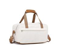 Kono Holdall - Bolsa de equipaje de mano para debajo del asiento con correa para el hombro, beige y marrón, S(35x20x20cm), Equipaje: equipaje de mano