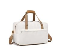 Kono Holdall - Bolsa de equipaje de mano para debajo del asiento con correa para el hombro, beige y marrón, M(40x20x25cm), Equipaje: equipaje de mano
