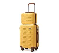 Kono Juego de 2 Maletas, Maleta de Cabina con Neceser con Cerradura TSA Equipaje de Viaje Ligeras(Amarillo)