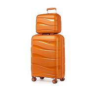 Kono Juego de 2 Maletas, Maletas de Viaje Cabina, Maletas de Mano con Cerradura TSA, Equipaje de Viaje Ligeras, Resistentes(Naranja)