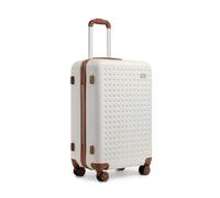Kono - Juego de 2 maletines rígidos para cabina, 57 cm Hardshell Suitcase con 360° Spinner Wheels y TSA Lock, ligero Vanity Case for Business Travel, Weekend Getaway(Negro), crema, L(76cm 100L)