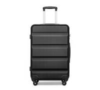 Kono Juego de 3 Maletas Ligeras de ABS para Cabina, tamaño Mediano/Grande, con Cerradura TSA y 4 Ruedas giratorias, Black, 24 Pulgadas, Maleta Ligera de ABS de Carcasa rígida